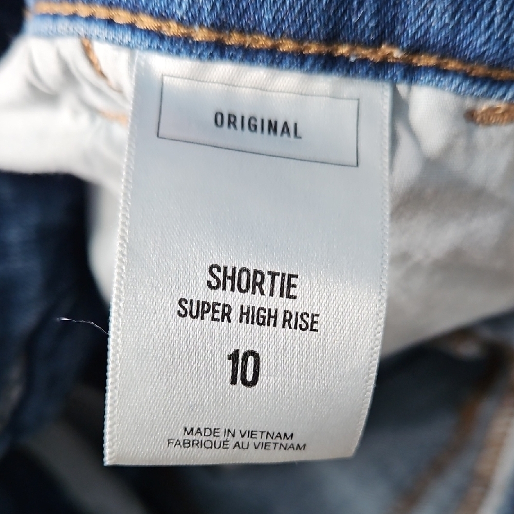 Express Shortie Super High Rise Retro Denim Women's Shorts - Picture 9 of 11